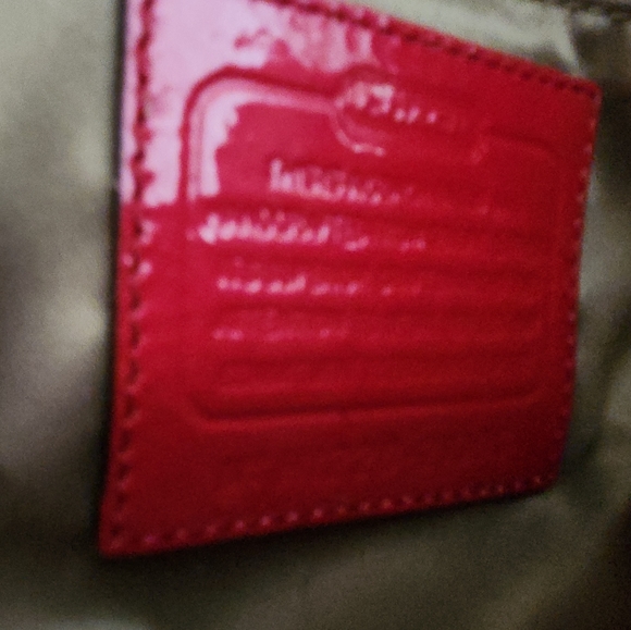 Coach Madison Juliette Satchel Diagonal Pleated Glossy Red Patent Leather F21304 - Picture 3 of 10